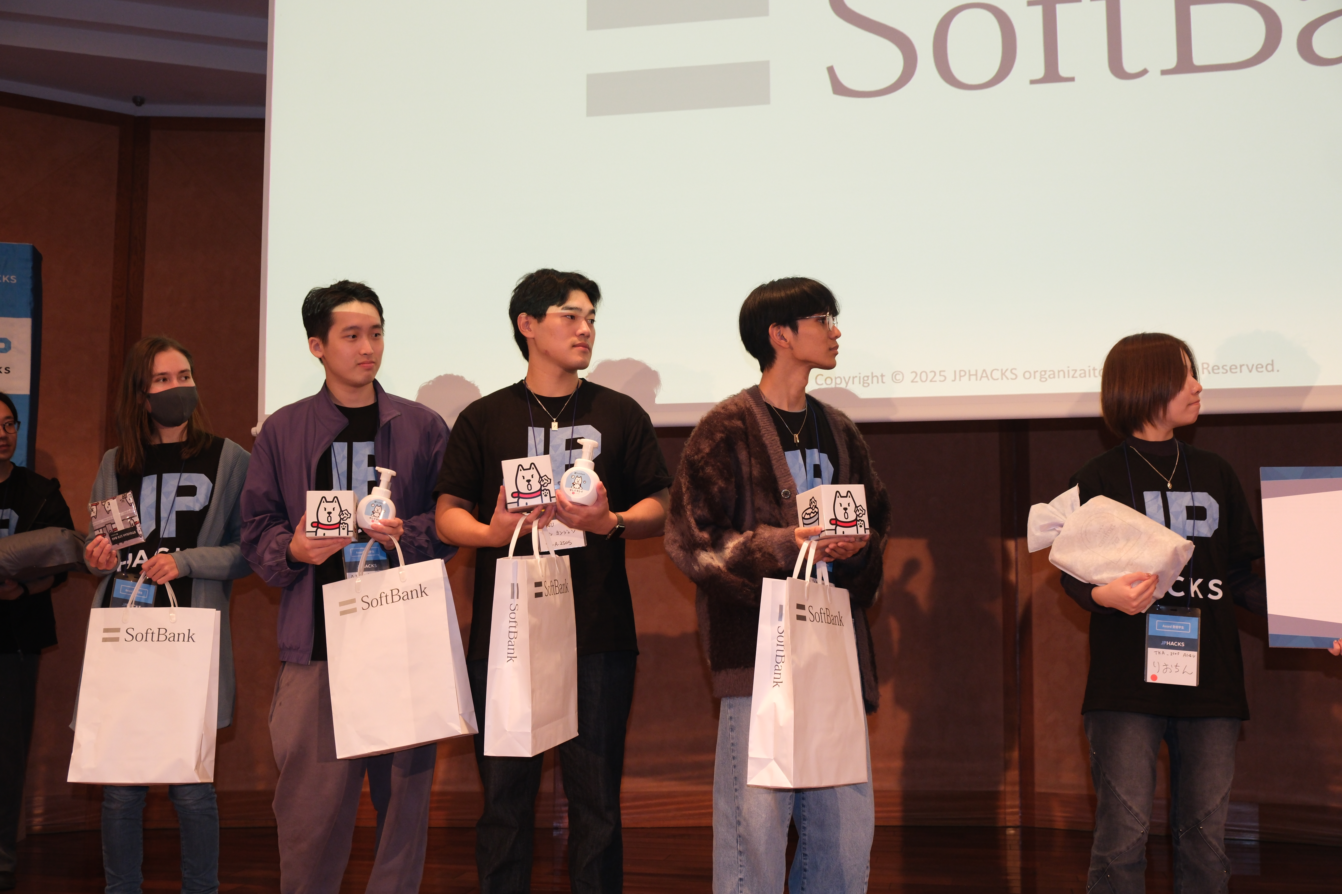 Photo: Our team called on stage for Softbank Award