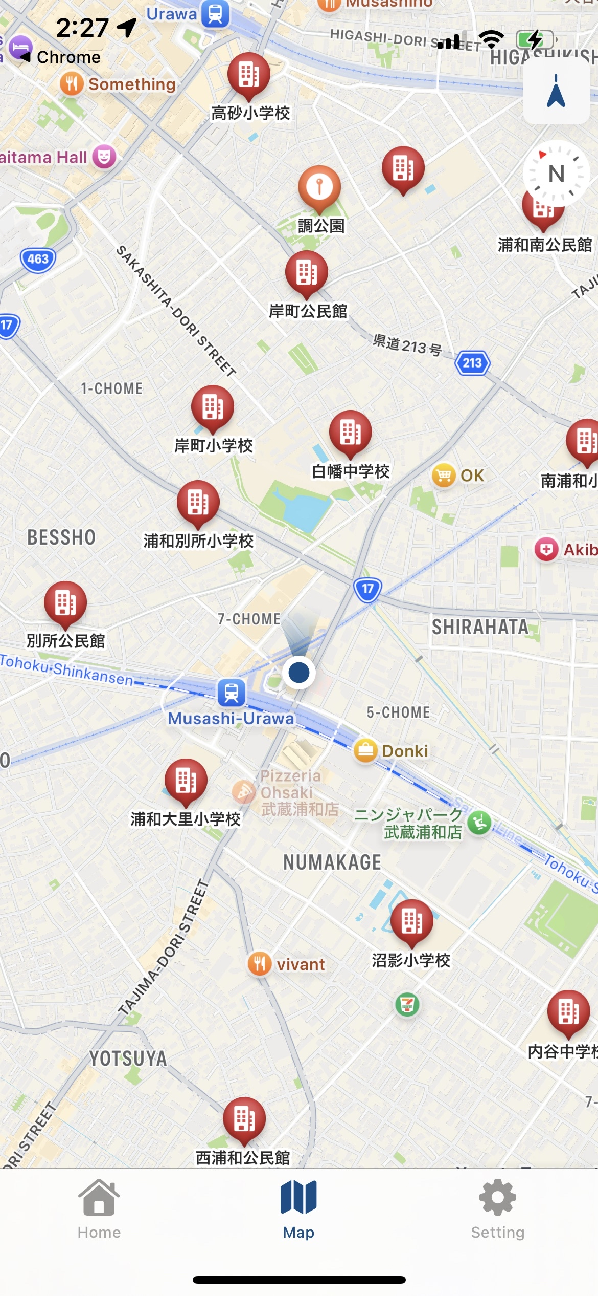 Photo: What our app navigation page looks like on the first day using Apple's built-in Map, credit: Win